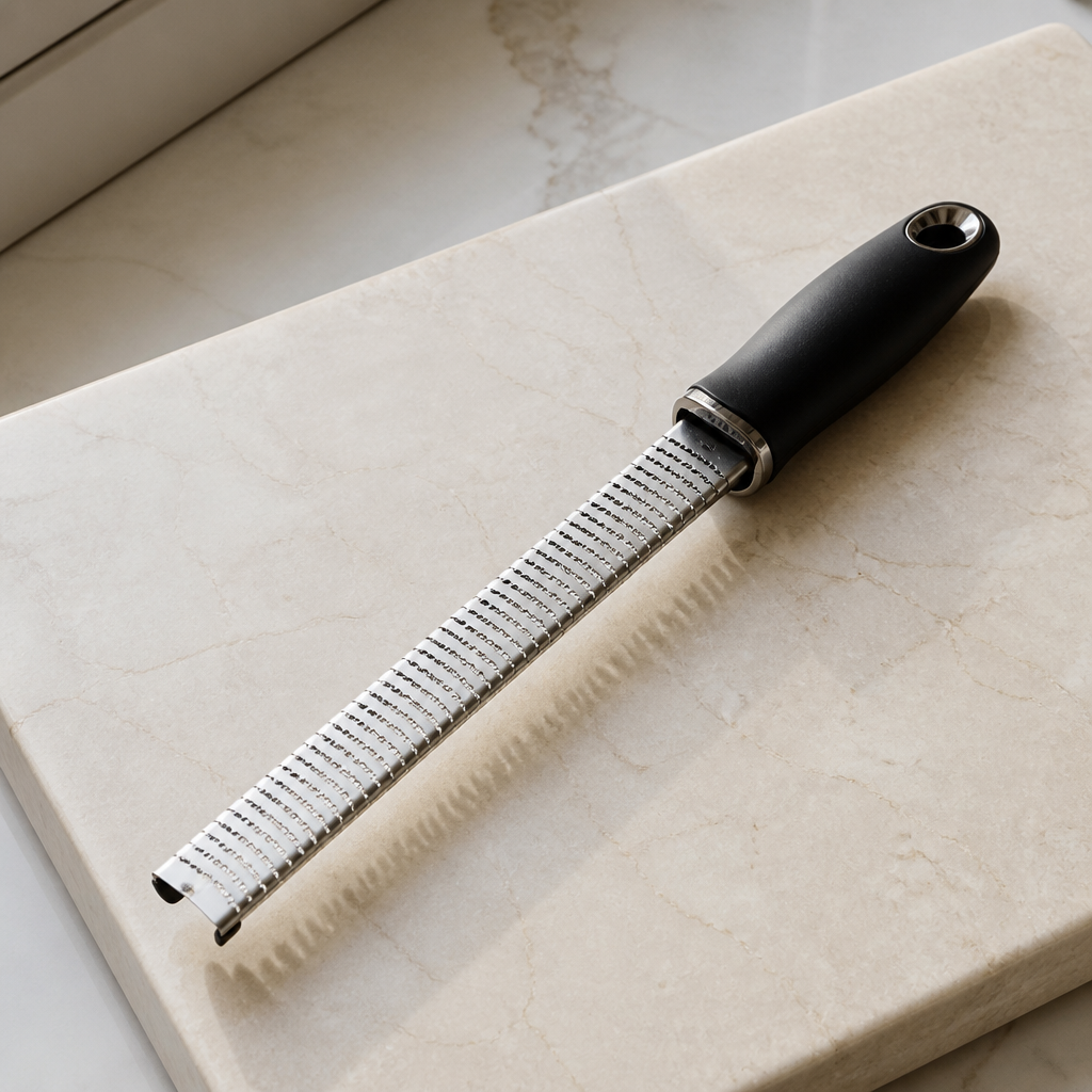 A photo-etched steel zester